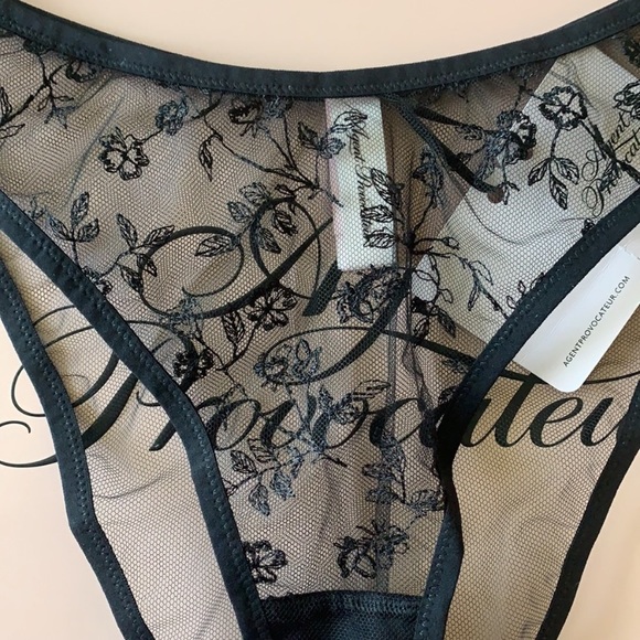 NWT Agent Provocateur Black Lace Panty Knickers AP4 Size 8 B003 - Picture 6 of 7